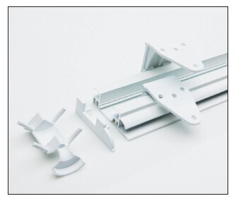 Adapterset zur Aufhängung der Tafeln ins 2-Kanal-Schienensystem
(Die Tiefe der Tafel muss 20 mm betragen)