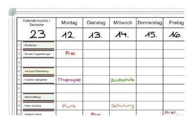 Zweiwochenplaner Montag bis Sonntag mit 30 Positionen