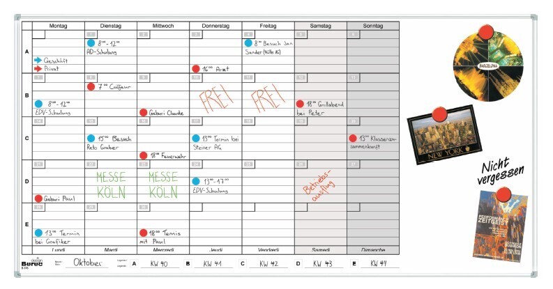 Monats- oder 5-Wochenplaner mit Bahnhof 60 x 120 cm