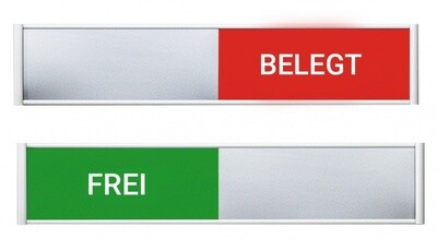 Beschilderung FREI/BESETZT grau, 180 x 36 mm Beschilderung FREI/BESETZT grau, 180 x 36 mm
