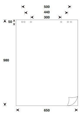 Flipchartblock kariert mit 25-mm-Raster, perforiert