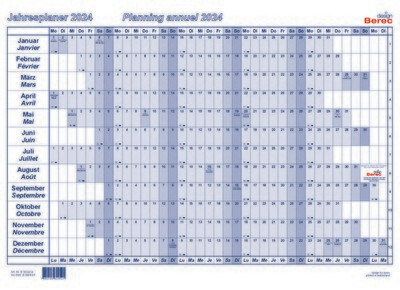 Der Papierjahresplaner A4 von Januar bis Dezember 2024, 14 x 6,9 mm (H x B)