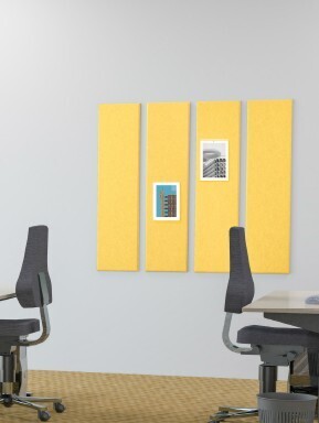 4er-Set Gelbe Filz-Wandplatten, 30 x 120 x 1,9 cm