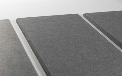 4er-Set Dunkelgraue Filz-Wandplatten 30 x 120 x 1,9 cm