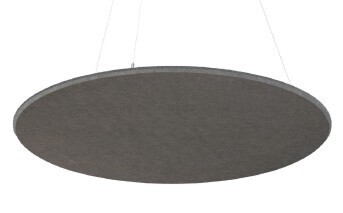Dunkelgraue Akustik-Deckenplatten rund, Ø 120 x 1,9 cm