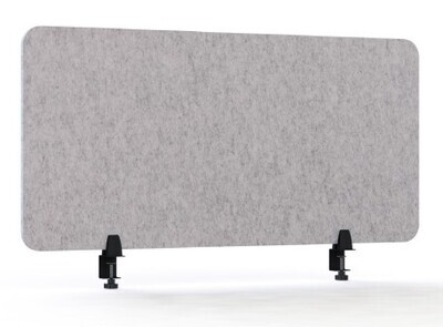 Hellgraue Schreibtisch-Schall-Trennwand, 60 x 120 x 1,9 cm