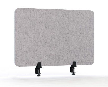 Hellgraue Schreibtisch-Schall-Trennwand, 60 x 75 x 1,9 cm