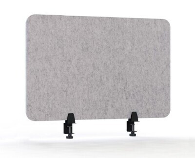 Hellgraue Schreibtisch-Schall-Trennwand, 60 x 75 x 1,9 cm