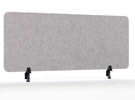 Hellgraue Schreibtisch-Schall-Trennwand, 60 x 160 x 1,9 cm