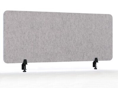 Hellgraue Schreibtisch-Schall-Trennwand, 60 x 160 x 1,9 cm