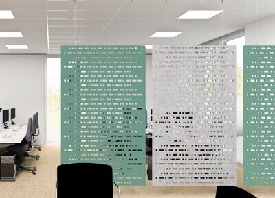 Abgehängte Schall-Trennwand