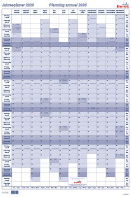 Der übersichtliche Hochformatplaner Januar bis Dezember 2025