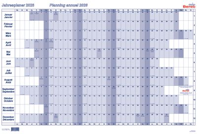 Der folienkaschierte Karton-Jahresplaner von Januar bis Dezember 2026