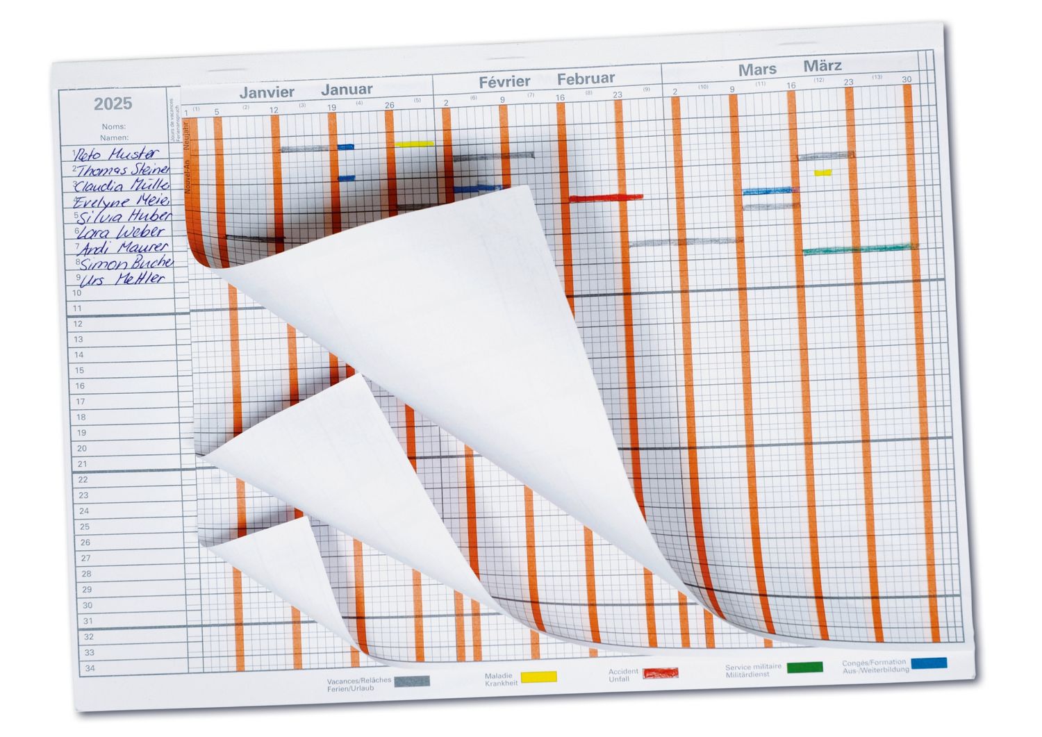 Der platzsparende Quartalsplaner für das Jahr 2025