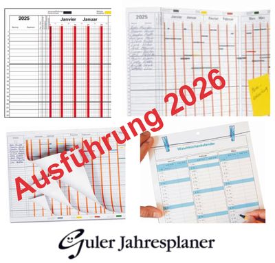 Die Ablage der Planer für das Jahr 2026