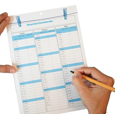 Der Waschküchenkalender für das Jahr 2026