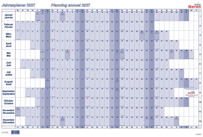 Der Karton-Jahresplaner von Januar bis Dezember 2027
