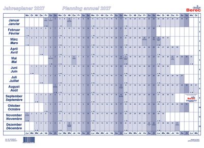 Der Papierjahresplaner A3 von Januar bis Dezember 2027, 19,2 x 9,8 mm (H x B)