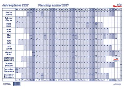 Der Papierjahresplaner A4 von Januar bis Dezember 2027, 14 x 6,9 mm (H x B)