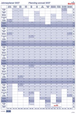 Der übersichtliche folienkaschierte Hochformatplaner Januar bis Dezember 2027