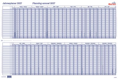 Der optimale folienkaschierte Karton-Jahresplaner von Januar bis Dezember 2027