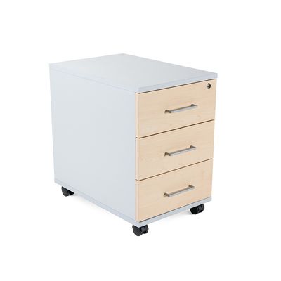 Melamin-Rollcontainer mit Rollen Schublade + Hängeregistratur