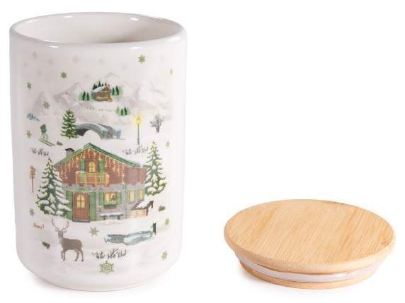 Barattolo alimentare in ceramica- winter village