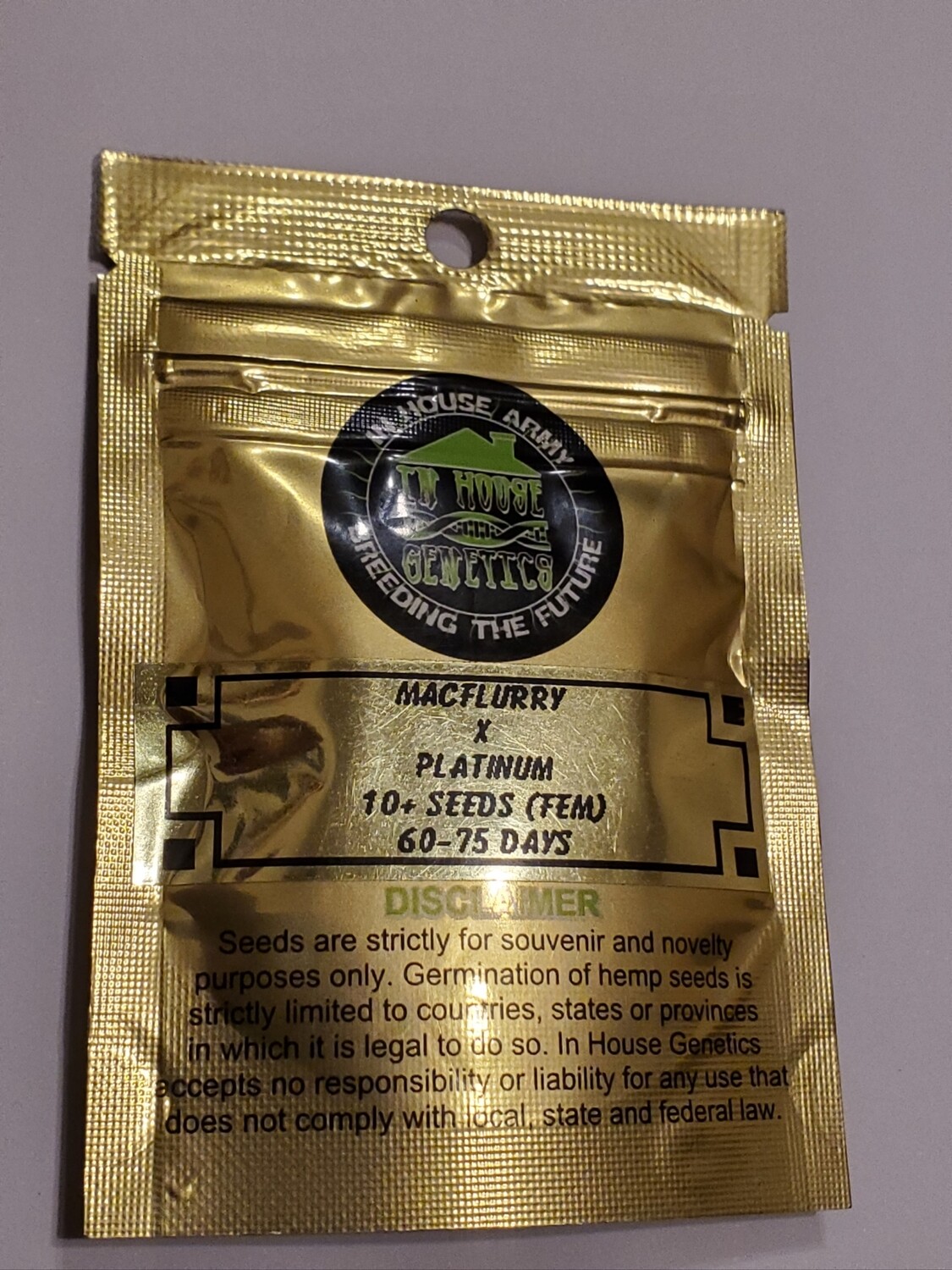 SNOW FLURRY- GOLD PACK ( 10+ *FEMINIZED seeds per pack )