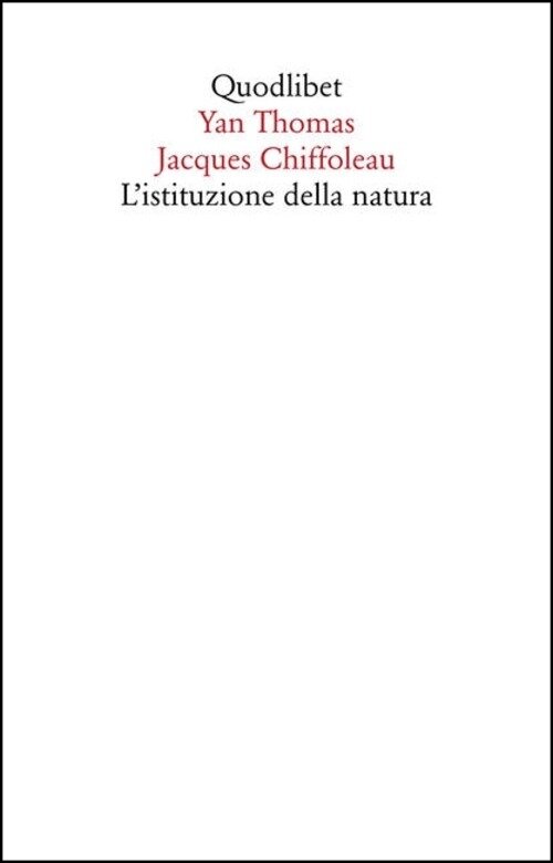 Istituzione della natura (L')