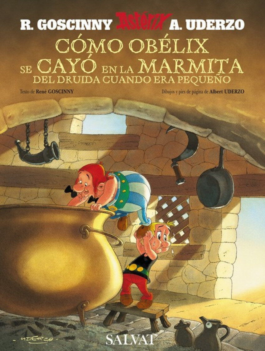 Como Obelix se cayo en la marmita del druida cuando era pequeno