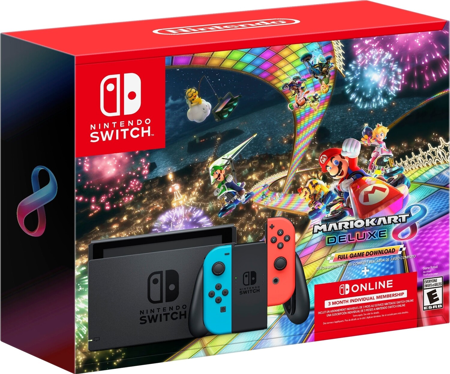 Nintendo Switch Neon Joy-Con + Mario Kart 8 Deluxe (GameDownload)