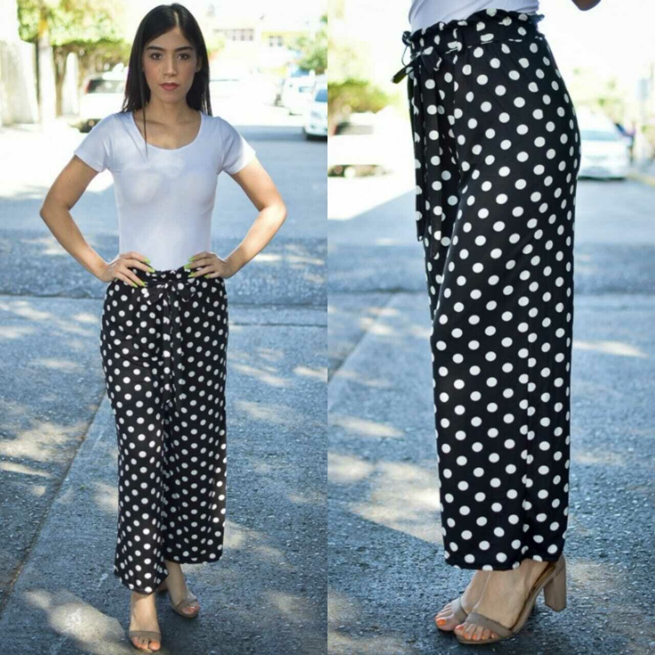 Pantalon para dama estampado de lunares /Ropa moda gdl