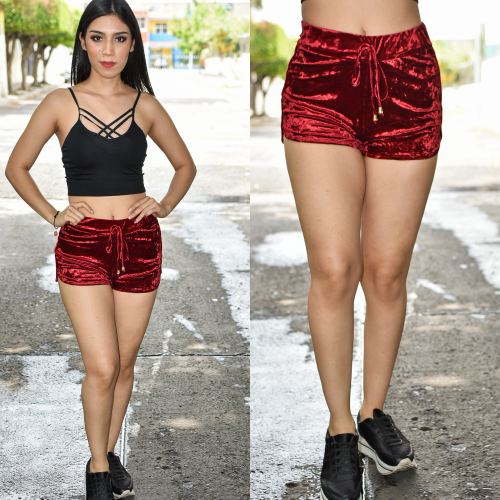 short de terciopelo