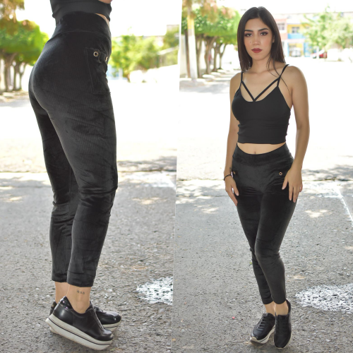 Pantalón de licra con bolsillos Negro 3212 – Keiko Barcelona