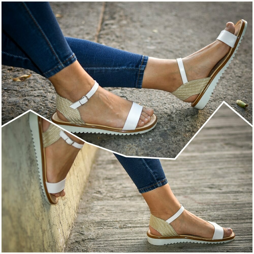 huaraches blancos de tacon