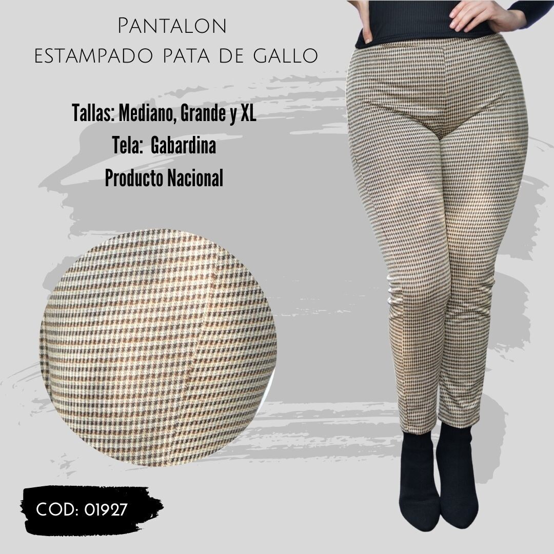Pantalon Estampado Pata de Gallo Modelo 01927