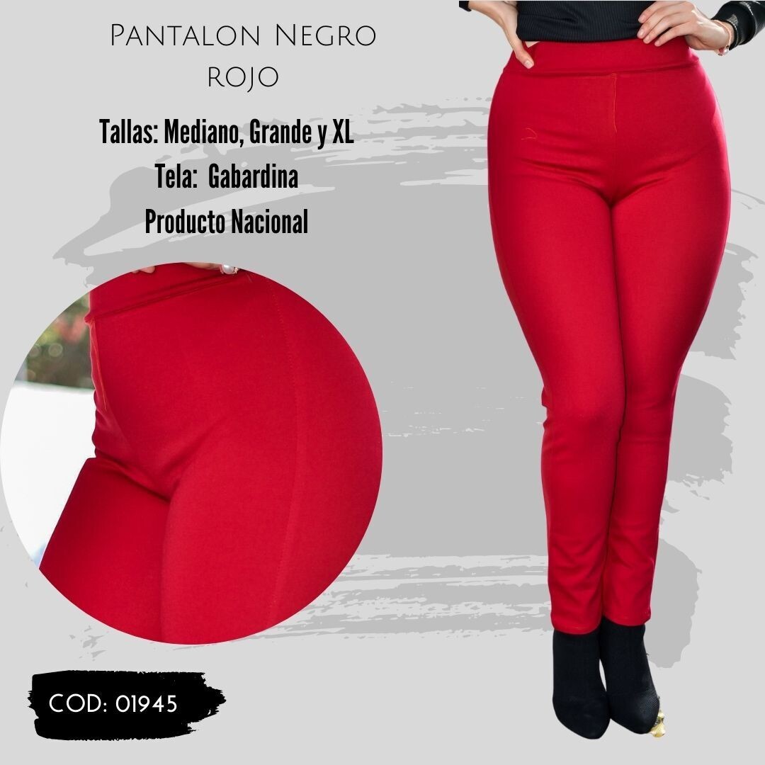 Pantalon Gabardina Rojo Modelo 01945