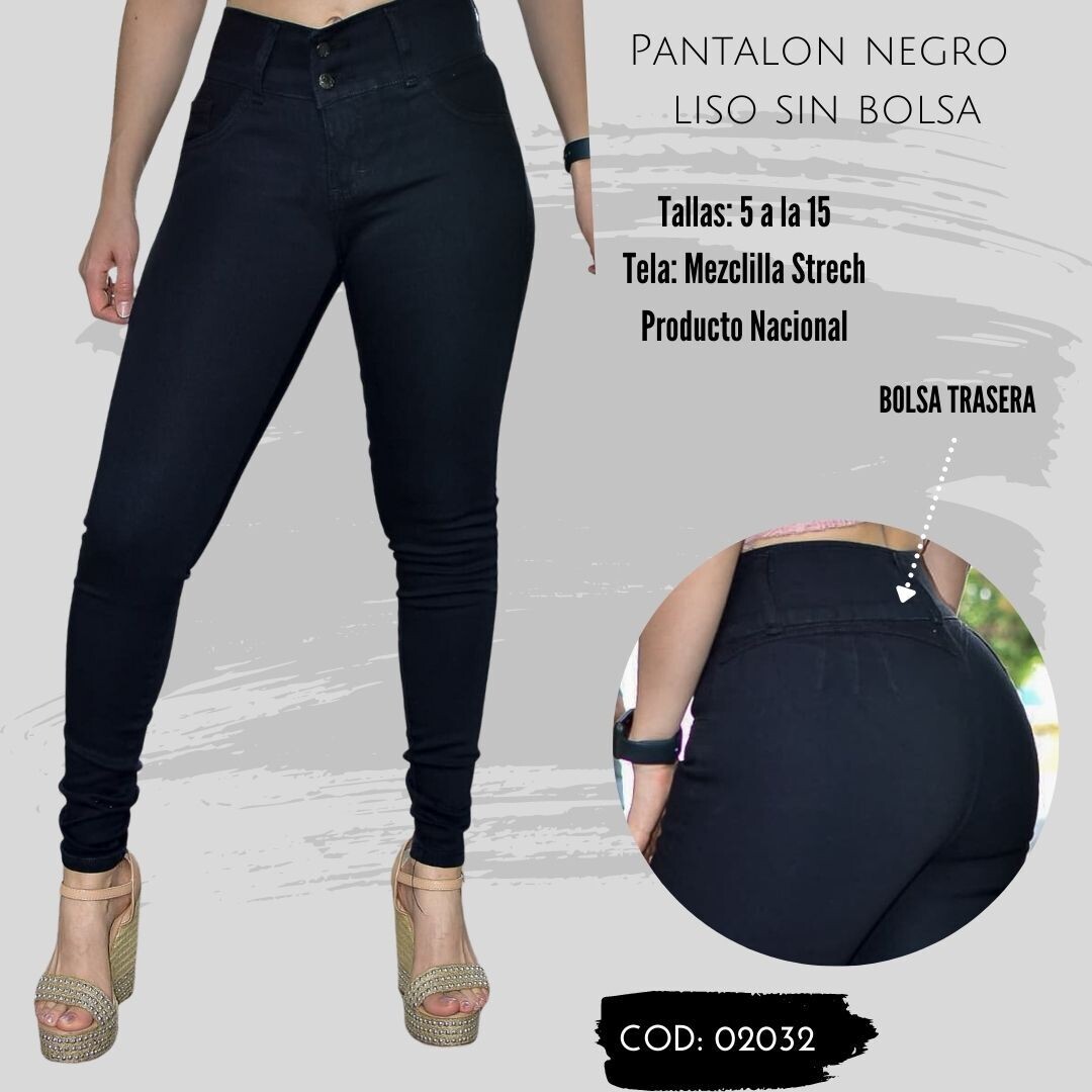 Pantalón negro botones