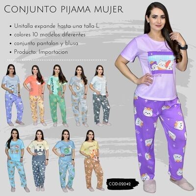 Conjunto pijama mujer modelo 02042
