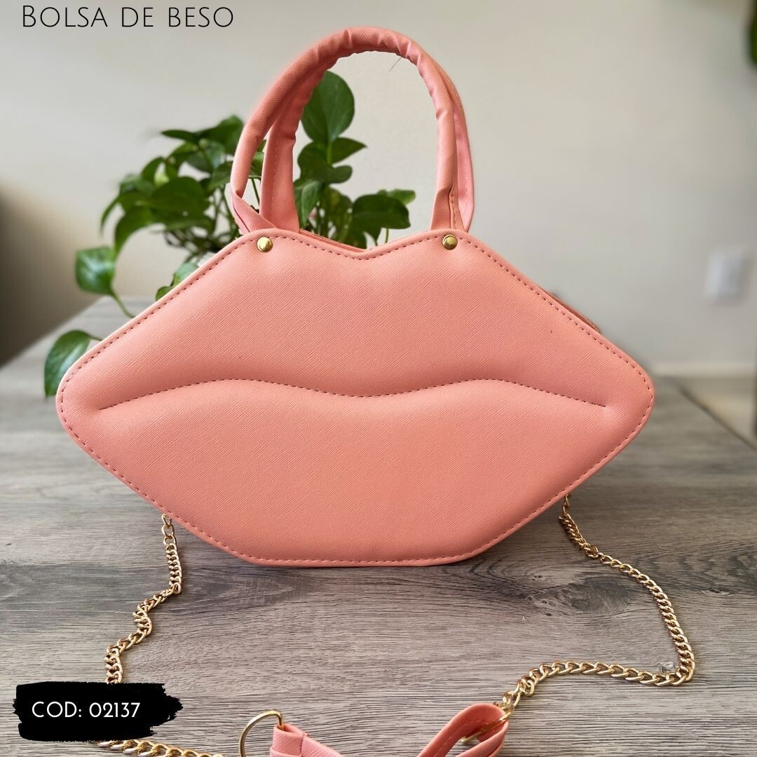 Bolsa de beso color rosa modelo-02137