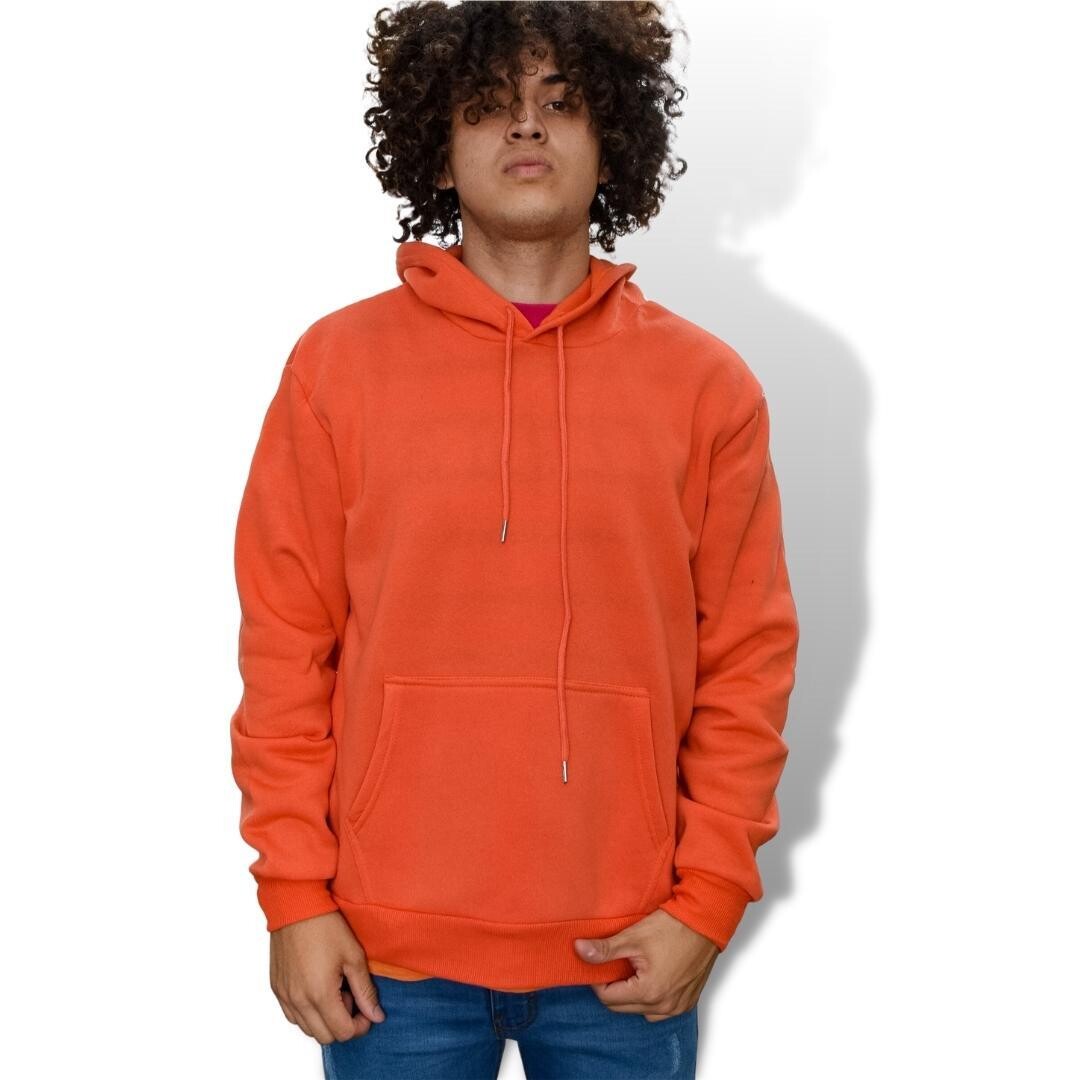 Sudadera afelpada cerrada para hombre Modelo MHD-NARANJA