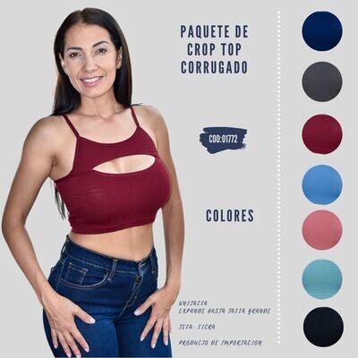 paquete de 10 crop top modelo 01772 paquete de 10 crop top modelo 01772