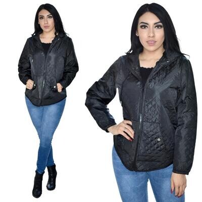 Chamarra capitonada ligera modelo-GJK1-Negro Chamarra capitonada ligera modelo-GJK1-Negro