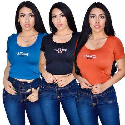 Paquete con 10 Blusas Crop Top Estampadas de Mujer Paquete con 10 Blusas Crop Top Estampadas de Mujer