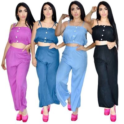 Set Pantalón y Blusa Elástico para Mujer Set Pantalón y Blusa Elástico para Mujer