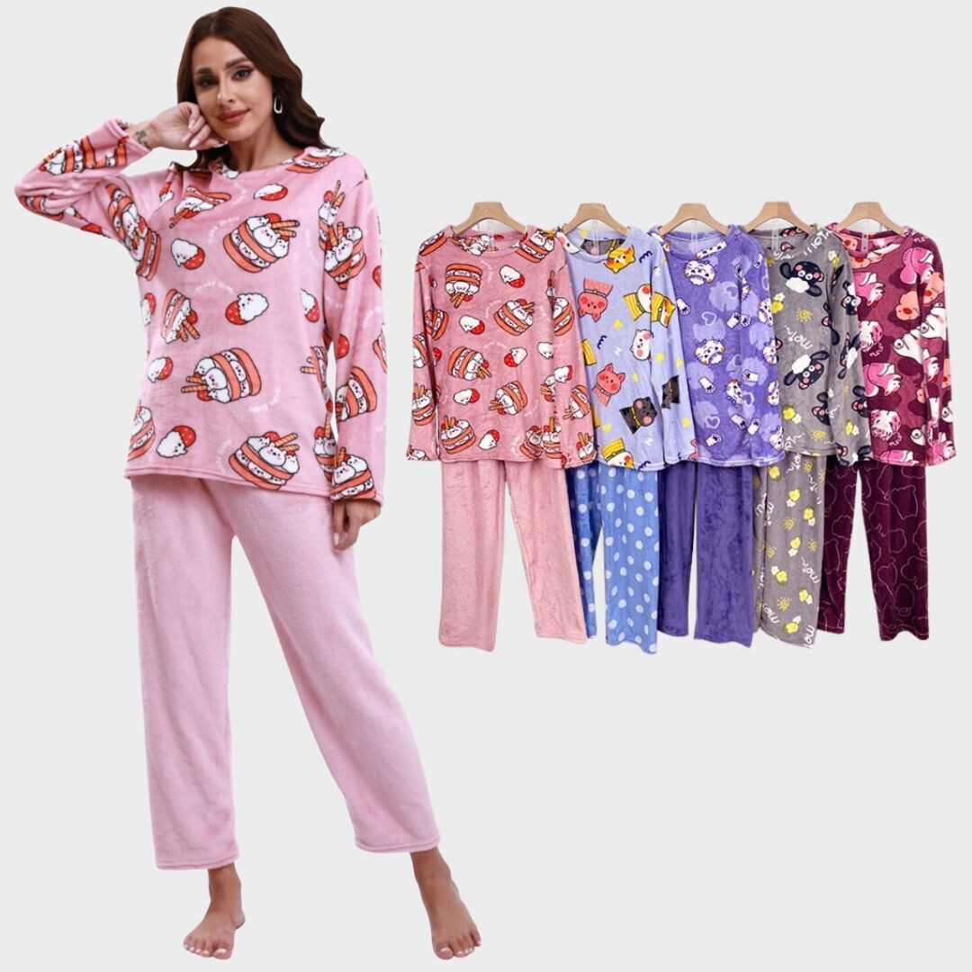 Conjunto Pijama Polar Dama - Comodidad y Estilo en Tallas Variadas