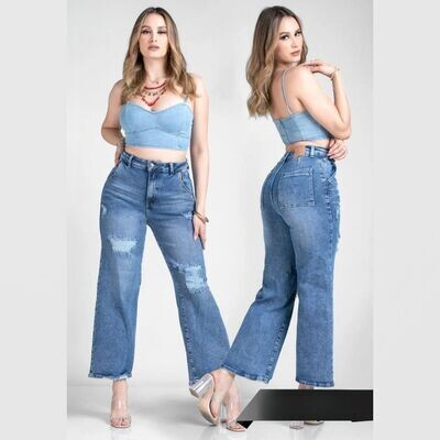 Pantalón de Mezclilla Dama - Estilo Recto Pantalón de Mezclilla Dama - Estilo Recto
