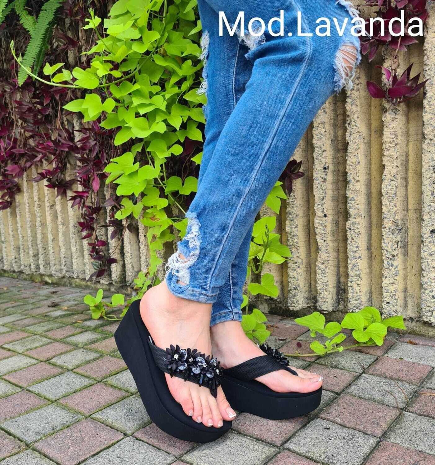 Sandalias de Plataforma modelo Lavanda-Negro