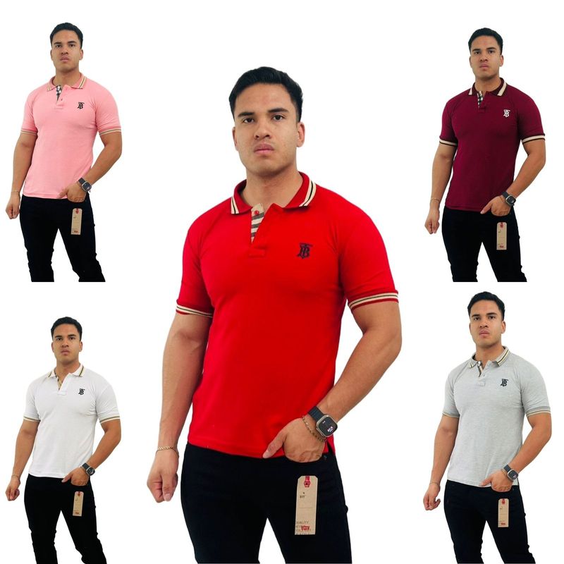 Paquete de 6 Playeras Polo Combinadas PLAYERA BURBERRY