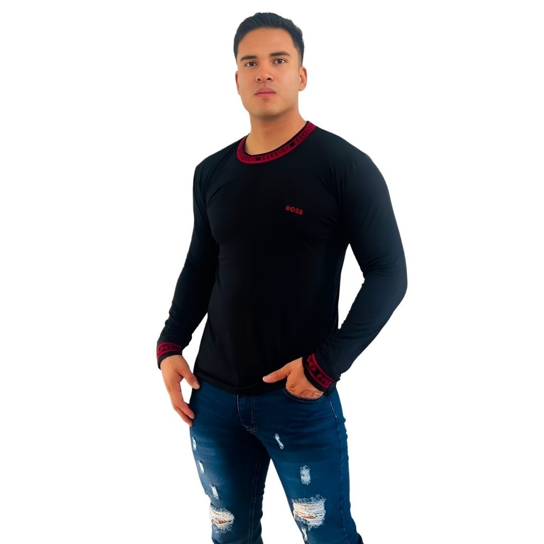 Paquete de 6 Playeras Hugo Boss Manga Larga Fit para Tiendas y Emprendedores